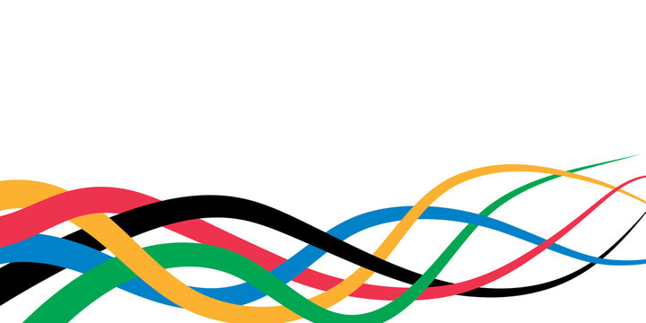 Olympic games stripes isolated on a transparent background. PNG