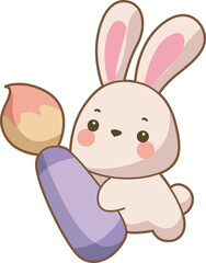 Easter bunny surprise stock illustration. Easter bunny gift in egg. Easter greeting card with cute little bunny. Symbol of joy.