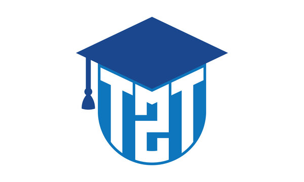 TZT initial letter academic logo design vector template. school college logo, university logo, graduation cap logo, institute logo, educational logo, library logo, teaching logo, book shop, varsity	

