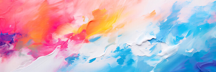 Abstract Multicolor Painting - Beautiful Rich Brushstrokes, Complex, Rich Oil Paints on Canvas