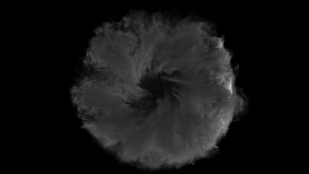 Big smoke swirling vortex portal VFX element, 60 fps, 4K Pro Res