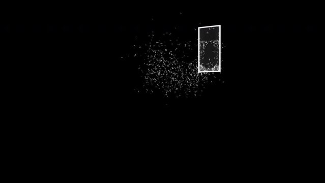 Window glass breaking and falling to the ground - VFX element, 60 fps, 4K Pro Res with mask pass