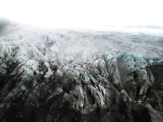 Aerial view of Svinafellsjokull Glacier,Iceland. Beautiful Icelandic Landscape