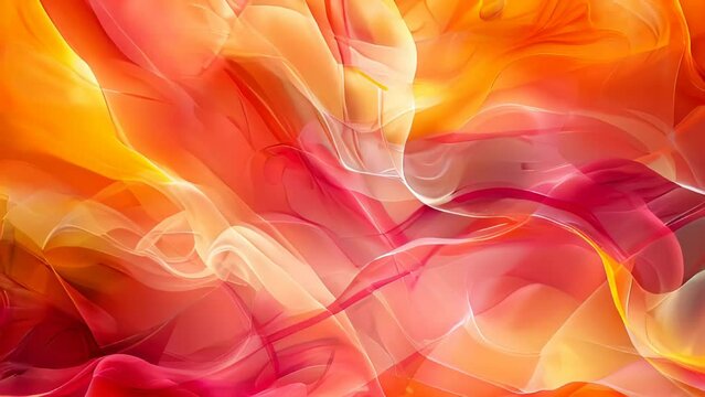 abstract background with smooth wavy lines in orange and red colors
