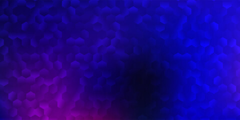 Dark pink, blue vector backdrop with a batch of hexagons.