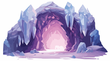 A mystical cave with glowing crystals 