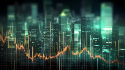 Obraz premium Stock market chart line concept, stock market background business chart