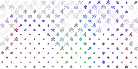 Light Multicolor vector pattern with coronavirus elements.