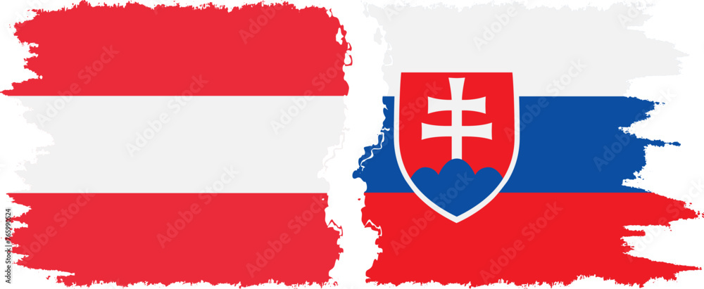 Canvas Prints Slovakia and Austria grunge flags connection vector