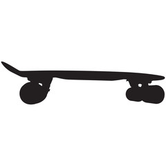 A silhouette of a skateboard