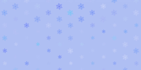 Light blue vector doodle texture with flowers.