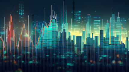 Fototapeta premium Stock market abstract background, economic and infographic concept