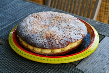 Tarte Tropezienne, a specialty cake on the Cote d'Azur in France - 765993584