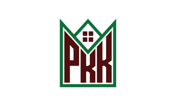 PKK initial letter builders real estate logo design vector. construction, housing, home marker, property, building, apartment, flat, compartment, business, corporate, house rent, rental, commercial