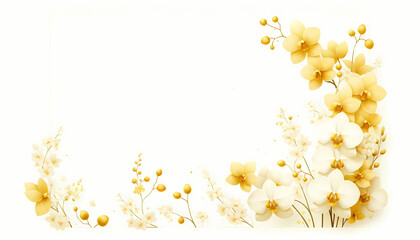 A yellow orchid and leaves, embody the essence of spring and summer with a touch of autumn's warmth...