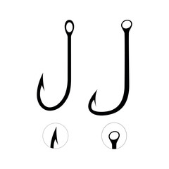 Fishing hook icon vector element for fishing template