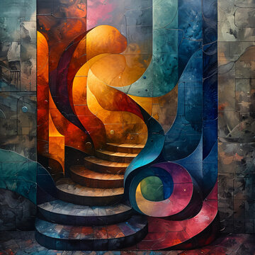 surreal fantasy landscape - album cover design