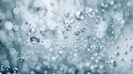 Macro Close-up of Water Droplets and Bubbles