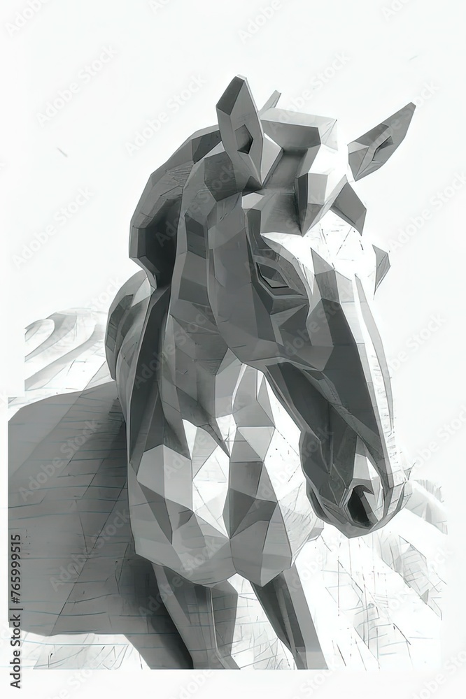 Wall mural a black and white photo of a horse