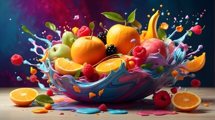 Obraz na płótnie Canvas still life with fruits, 