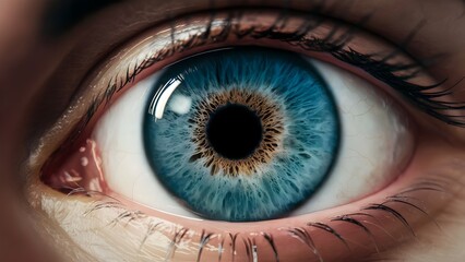 close up of a female eye Human eye image  - obrazy, fototapety, plakaty