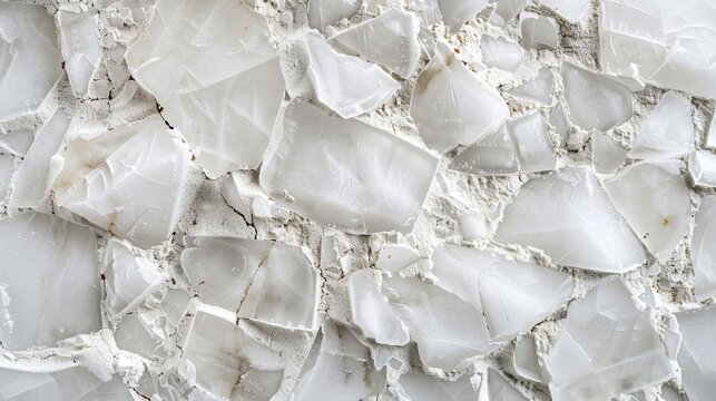 The product is set against a background resembling cracked ice atop a table.




