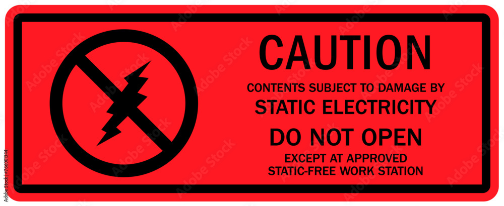 Wall mural anti static sign