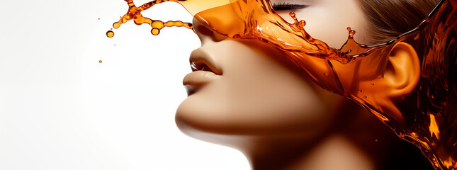 Abstract Beauty Concept with Flowing Honey
