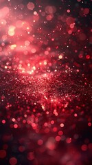 An abstract red background with sparkles and bokeh.  - obrazy, fototapety, plakaty