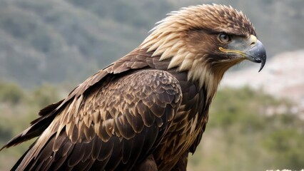 Fototapeta premium Golden Eagle Vigilance - Mountain's Sentinel
