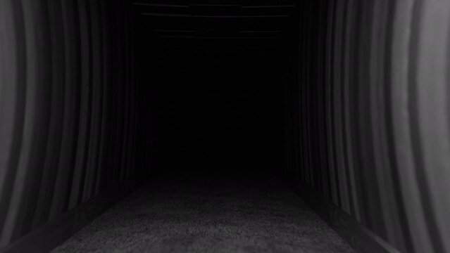 Running in corridor nightmare glitch loop with horror vibes