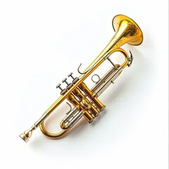 Obraz premium a close up of a trumpet on a white background