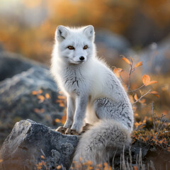 Arctic Fox in Autumnal Wilderness