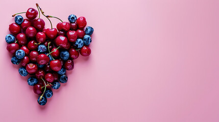 red and blue barries  beads on pink