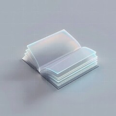 a stack of clear business cards on a gray background