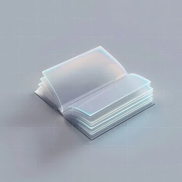 a stack of clear business cards on a gray background