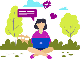 vector illustrations onboarding working outside digital resource