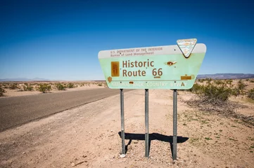 Tuinposter Historic Route 66 sign along Highway 10 in Arizona, USA. © David