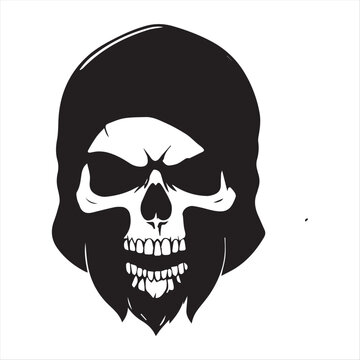 Skull , human skull , pirate skull , Skull black and white logo