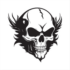 Skull , human skull , pirate skull ,  Human skull illustration logo