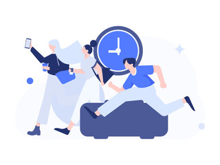 People exercising healthy running vector internet operation illustration
