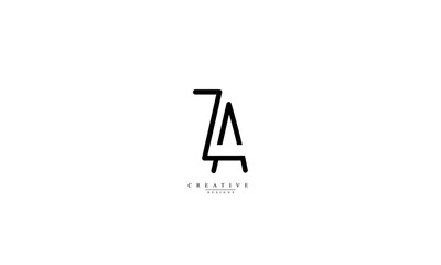 Obraz premium Alphabet letters Initials Monogram logo ZA AZ Z A 