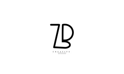 Alphabet letters Initials Monogram logo ZB BZ Z B