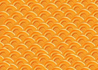 Seamless pattern of orange waves on a light background. Vector illustration