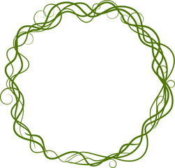 Round wreath made of vine or willow. Easter decor. Spring decoration. illustration isolated on transparent, png