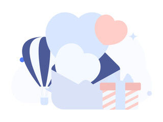 Happy Valentine's Day flat character vector concept business hand drawn illustration
