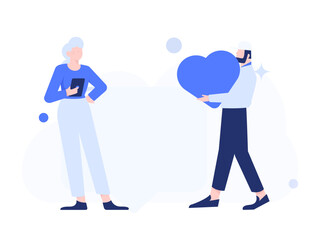 Happy Valentine's Day flat character vector concept business hand drawn illustration
