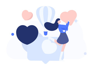 Happy Valentine's Day flat character vector concept business hand drawn illustration
