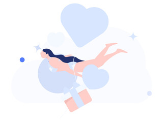 Happy Valentine's Day flat character vector concept business hand drawn illustration
