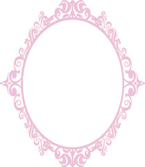 ornate pink oval  frame